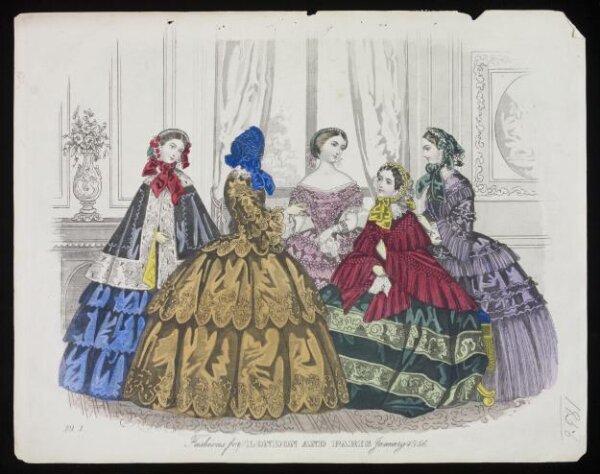 Unknown, London and Paris Fashions for January 1856