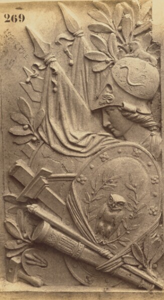 Édouard Baldus, ["La Victoire", Bas-relief by Antoine-Louis Barye, Decoration of the Louvre, Paris]