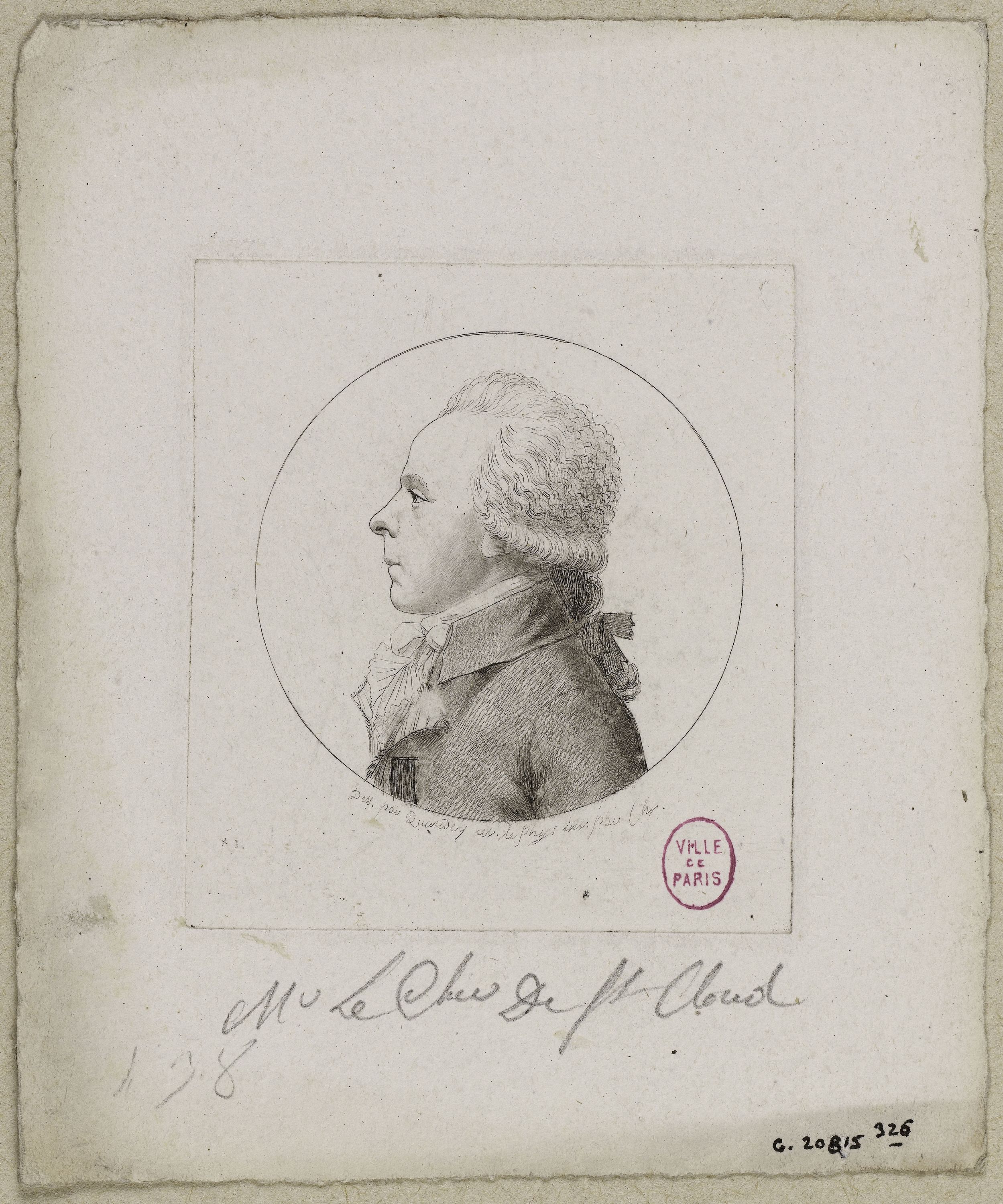 Edmé Quenedey, Portrait de Monsieur le Chevalier de Saint-Cloud