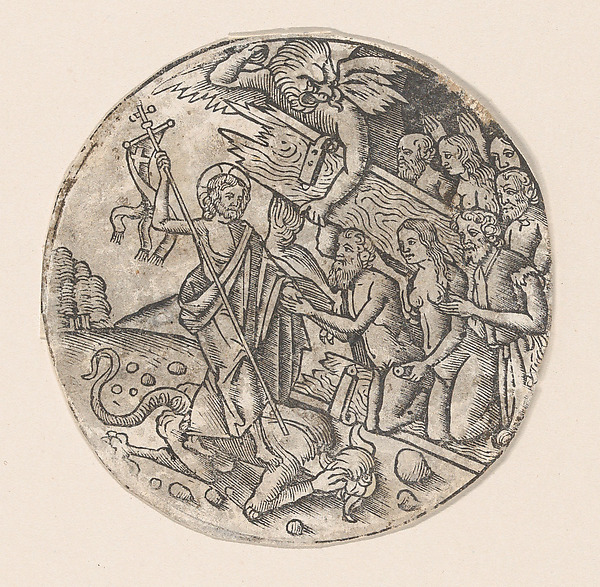 Anonymous, Italian, 16th century, Christ in Limbo, a circular composition