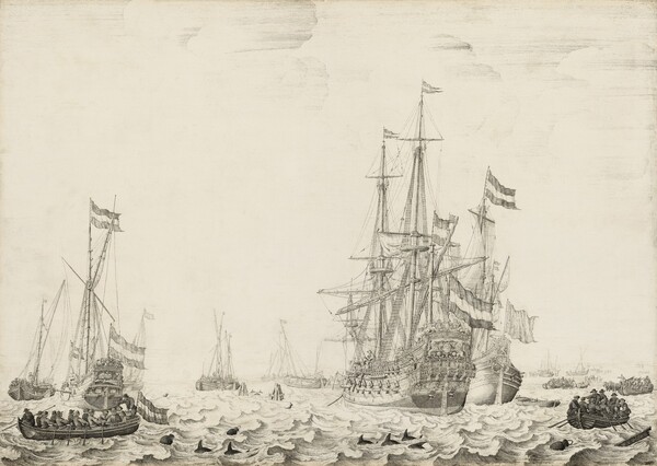 Willem van de Velde the Elder, Dutch Ships near the Coast