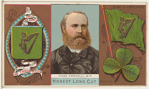 W. Duke, Sons & Co., Charles Parnell, Member of Parliament, Ireland, from the Rulers, Flags, and Coats of Arms series (N126-1) issued by W. Duke, Sons & Co.