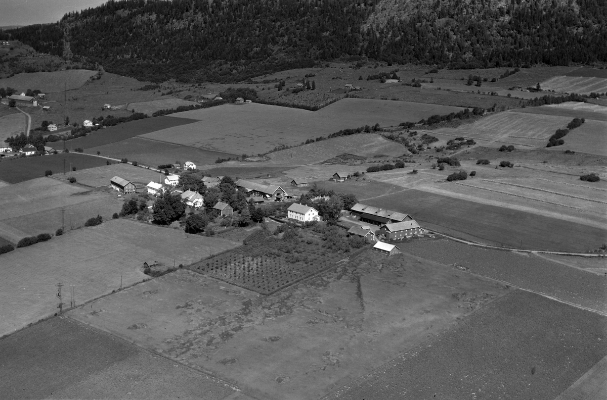 Widerøes Flyveselskap A/S, Flyfoto med Sørby, Dusgard og Nedre By, Ring, Ringsaker.