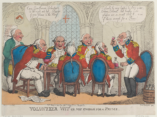 Thomas Rowlandson, Volunteer Wit or Not Enough for a Prime