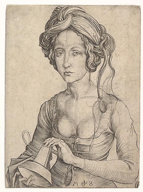 Martin Schongauer, A Foolish Virgin in Half-Figure