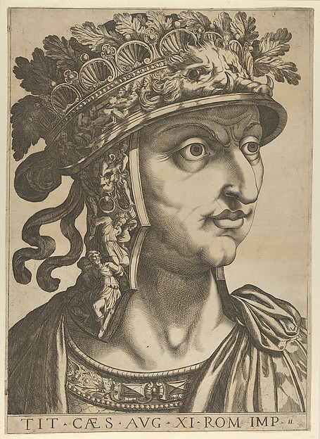 Anonymous, Plate 11: Titus Vespasian looking to the right, from "The Twelve Caesars"