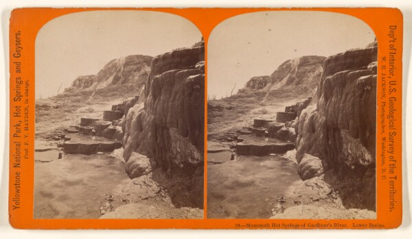William Henry Jackson, Mammoth Hot Springs of Gardiner's River. Lower Basins.