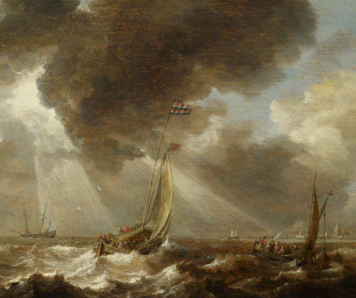 Bonaventura Peeters the Elder, Dutch Ferry Boats in a Fresh Breeze