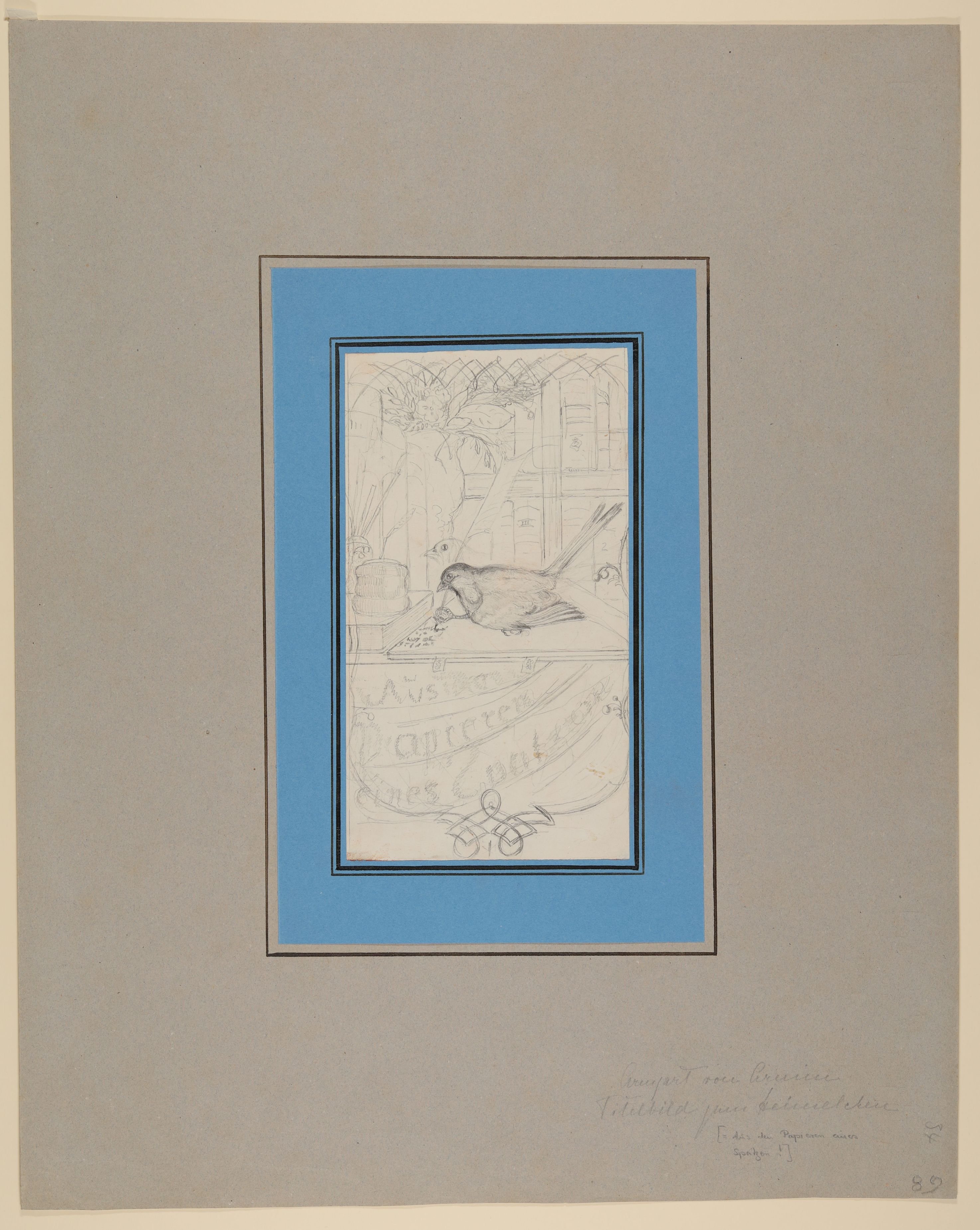 Armgart von Arnim, Titelbild "Aus den Papieren eines Spatzen" [aus der "geblümten Kassette"]