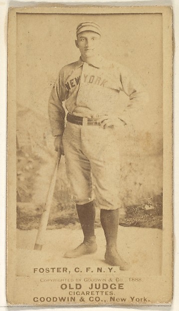 Goodwin & Company, Elmer Ellsworth Foster, Center Field, New York, from the Old Judge series (N172) for Old Judge Cigarettes