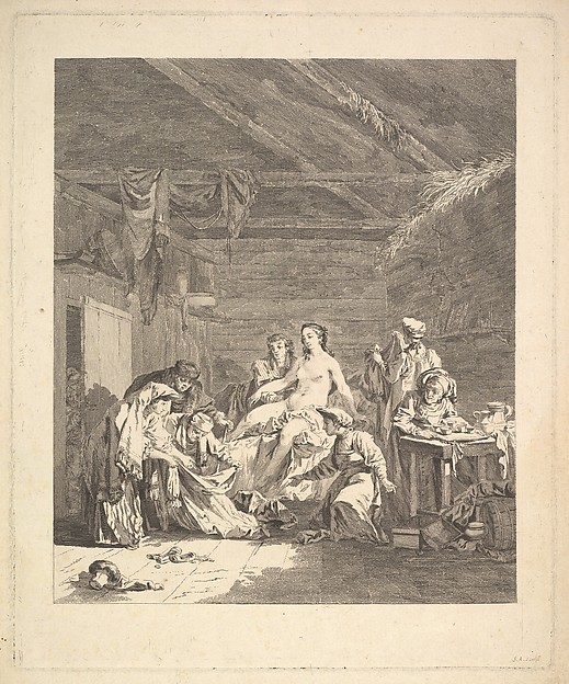 Augustin de Saint-Aubin, Vignette of the first volume, page 165: Usage des Russes après le Mariage et avant la Noce, from Voyage en Sibérie fait par ordre du Roi en 1761 [...], Paris, 1768 by Chappe d'Auteroche