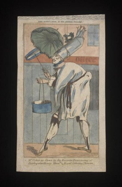 Unknown, Mr Usher as the clown in the favourite pantomime of Harlequins Honey Moon at the Royal Cobourg [sic] Theatre.