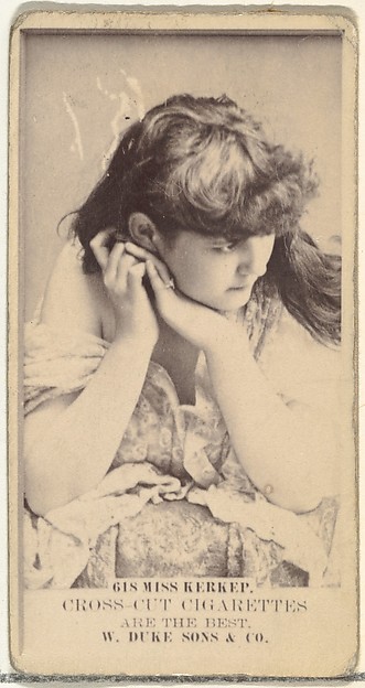W. Duke, Sons & Co., Card Number 618, Miss Kerkep, from the Actors and Actresses series (N145-3) issued by Duke Sons & Co. to promote Cross Cut Cigarettes