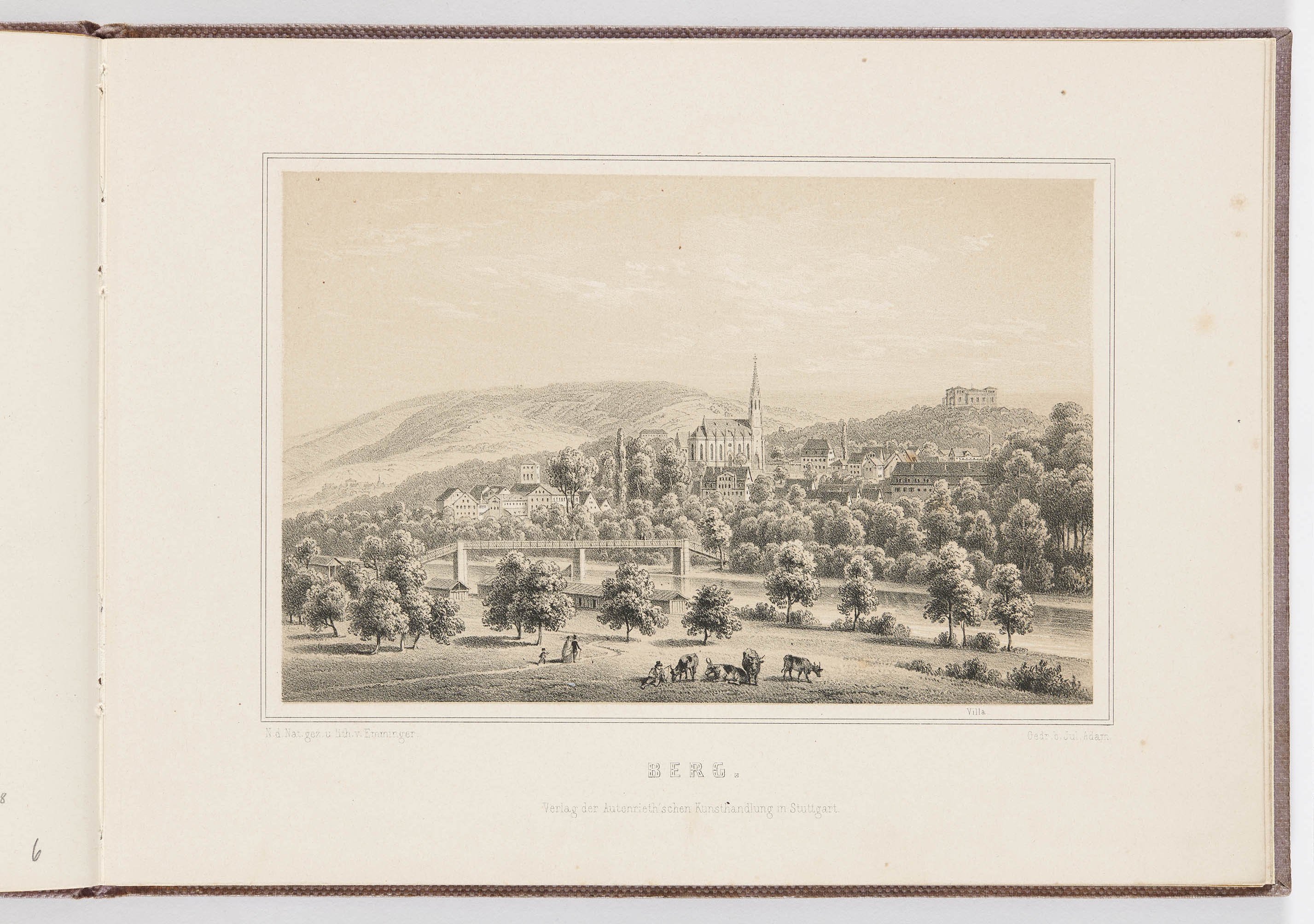 Eberhard Emminger, "Album von Stuttgart", Blatt 7: "Berg."