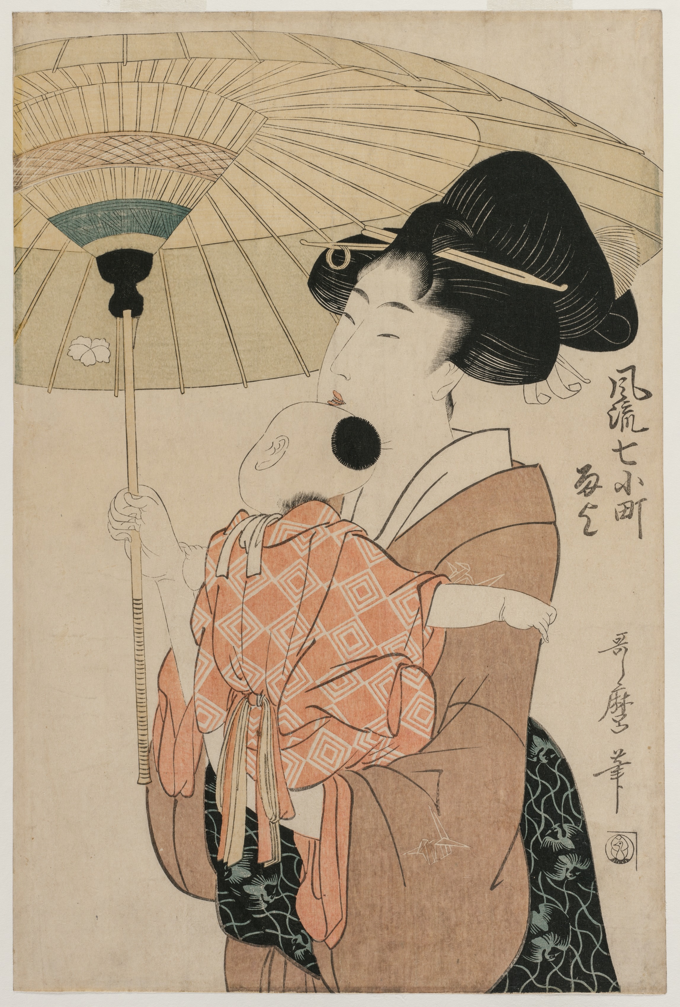 Kitagawa Utamaro, Prayers for Rain, from the series Seven Elegant Komachi