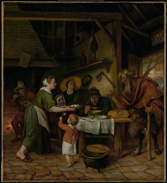 Jan Steen, The Satyr and the Peasant Family