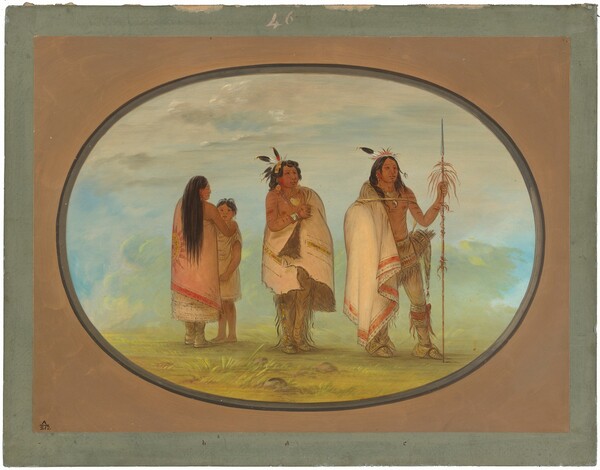 George Catlin, Weeco Chief, His Wife, and a Warrior