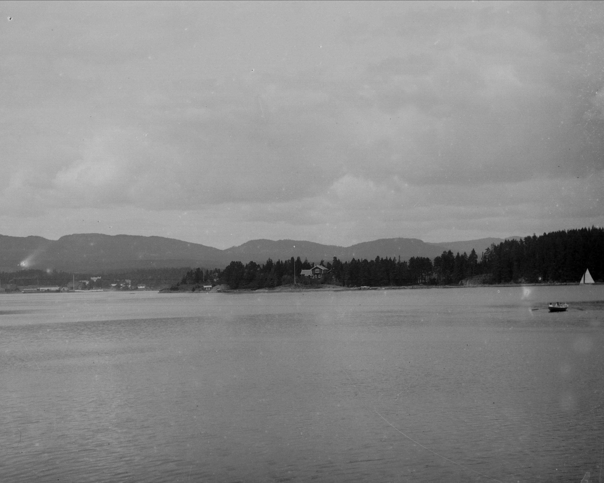 Gustav Borgen, Fjorden, med båter på vannet. Parti Fra Østøen.