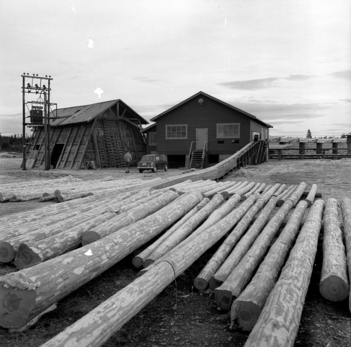 Anno Domkirkeodden, Skogbruk, tømmer, transportbånd, bil, sagbruk, flishus, Berger Langmoen A/S, Brumunddal.
