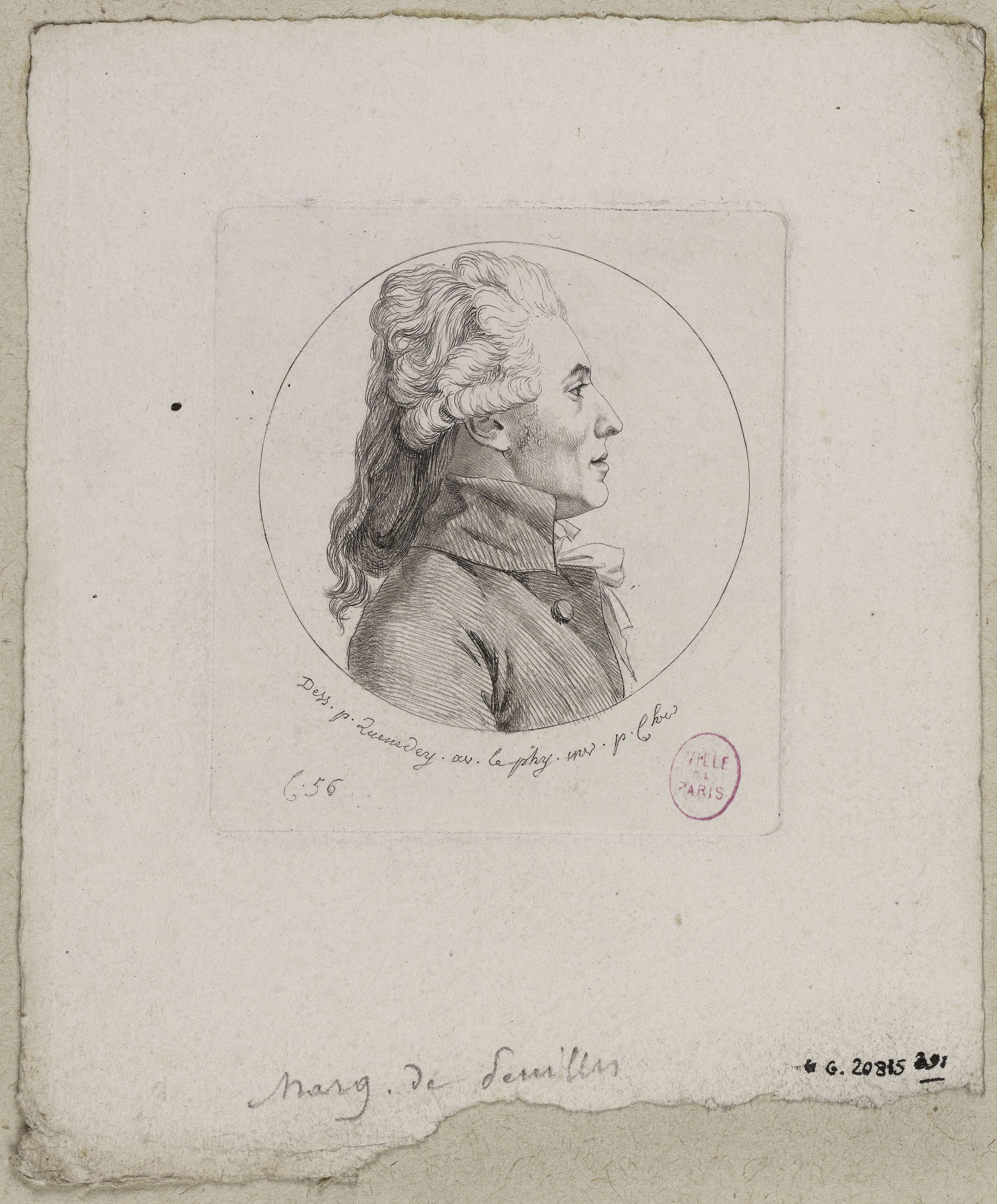 Edmé Quenedey, Portrait de Monsieur le Marquis de Peuilles