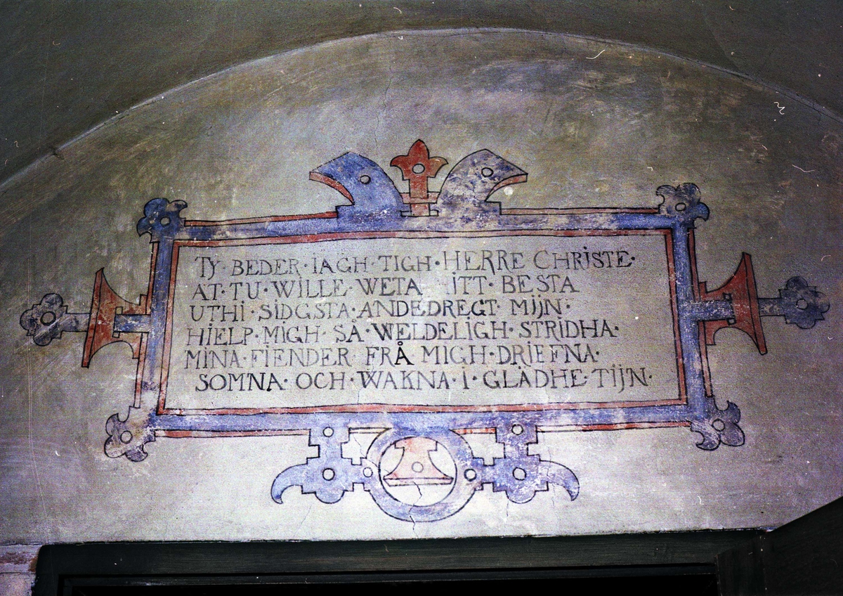 Tommy Arvidson, Text på vägg i Erik XIV:s fängelse, Örbyhus slott, Vendels socken, Uppland 1994
