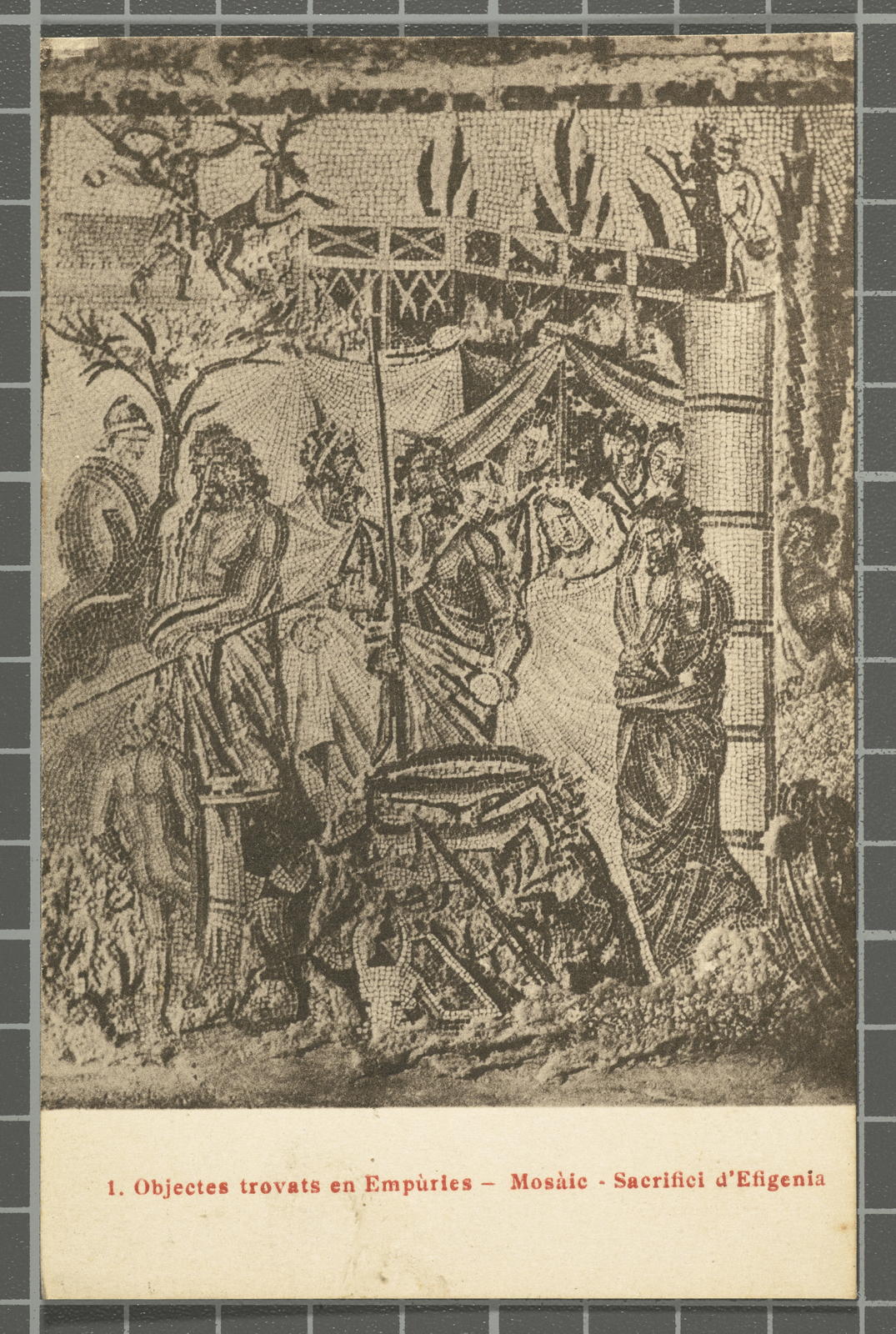 Josep Esquirol Pérez, 1. Objects trovats at Empùries - Mosàic - Sacrifice of Efigenia
