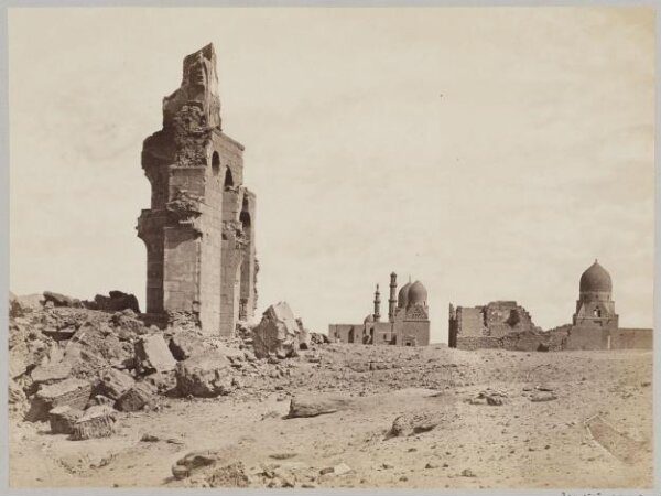 Unknown, View from the north on the funerary khanqah of Mamluk Sultan al-Nasir Faraj ibn Barquq, Cairo
