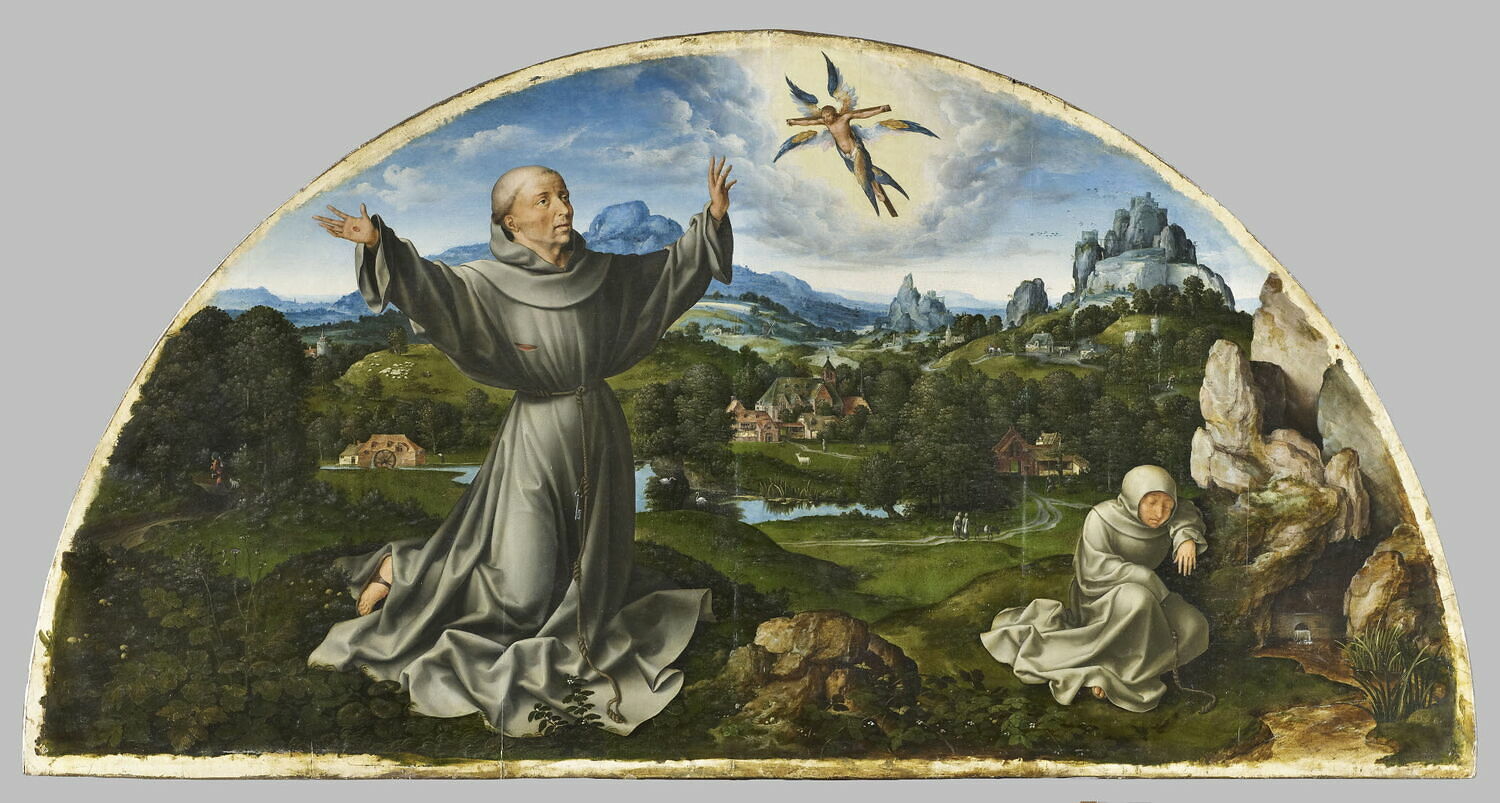 Joos van Cleve, Retable de la Déploration Christ : La Stigmatisation de saint François d'Assise