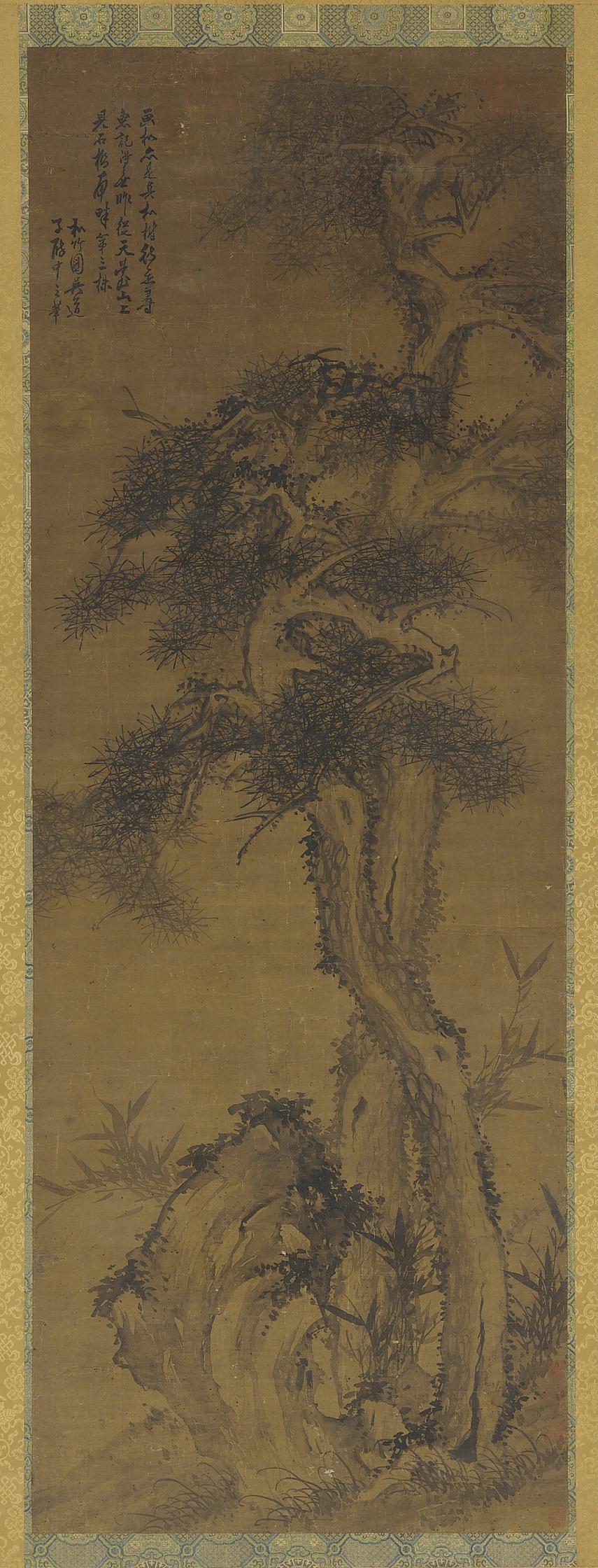 Formerly attributed to Wu Daozi, Pines, rock, and bamboo