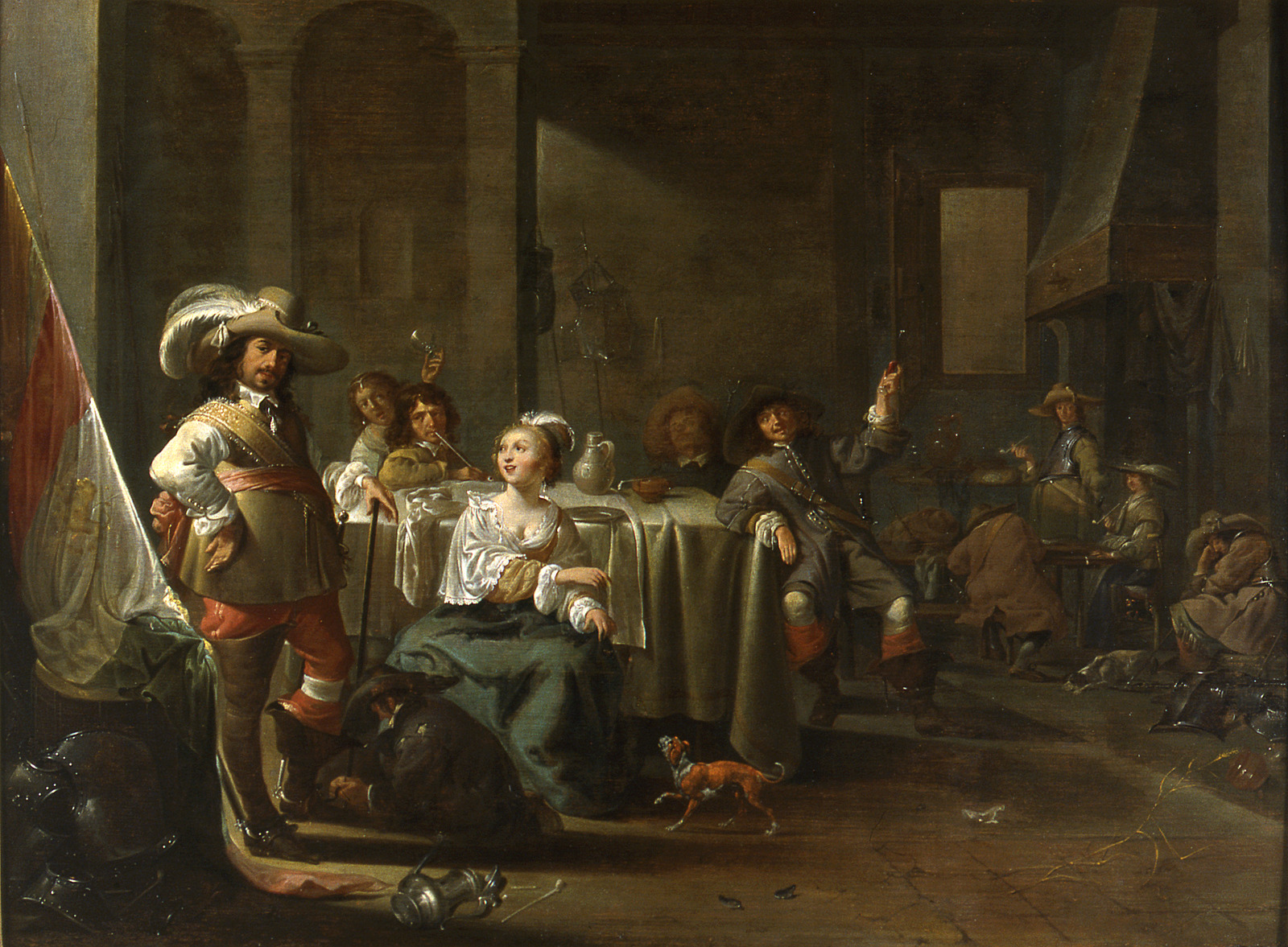 Jacob Duck, interior with soldiers