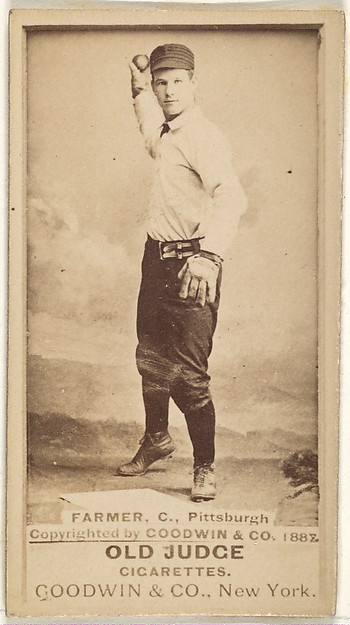 Goodwin & Company, Bill Farmer, Catcher, Pittsburgh, from the Old Judge series (N172) for Old Judge Cigarettes