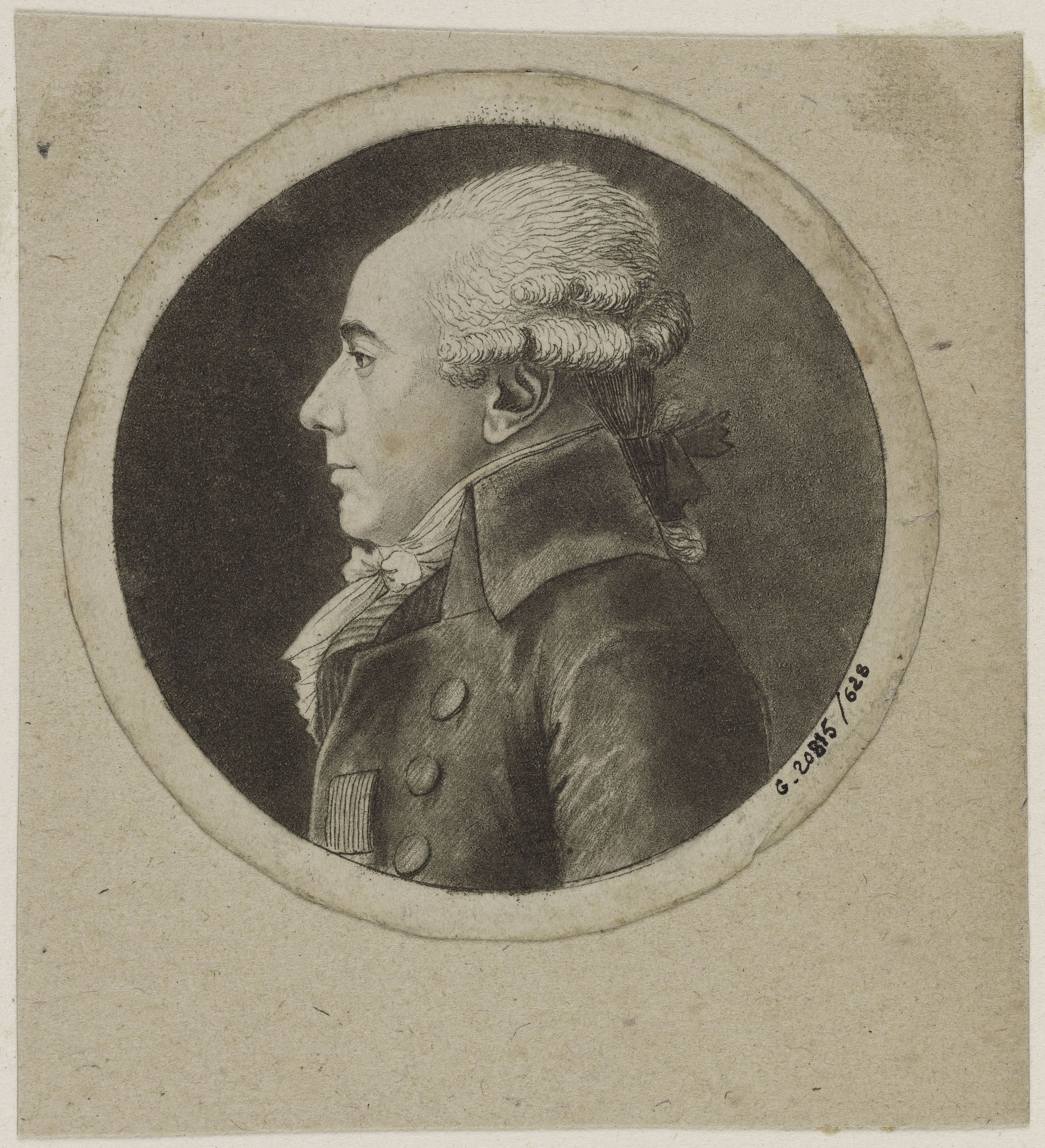 Edmé Quenedey, Portrait d'un homme, fin XVIIIème siècle/début XIXème siècle