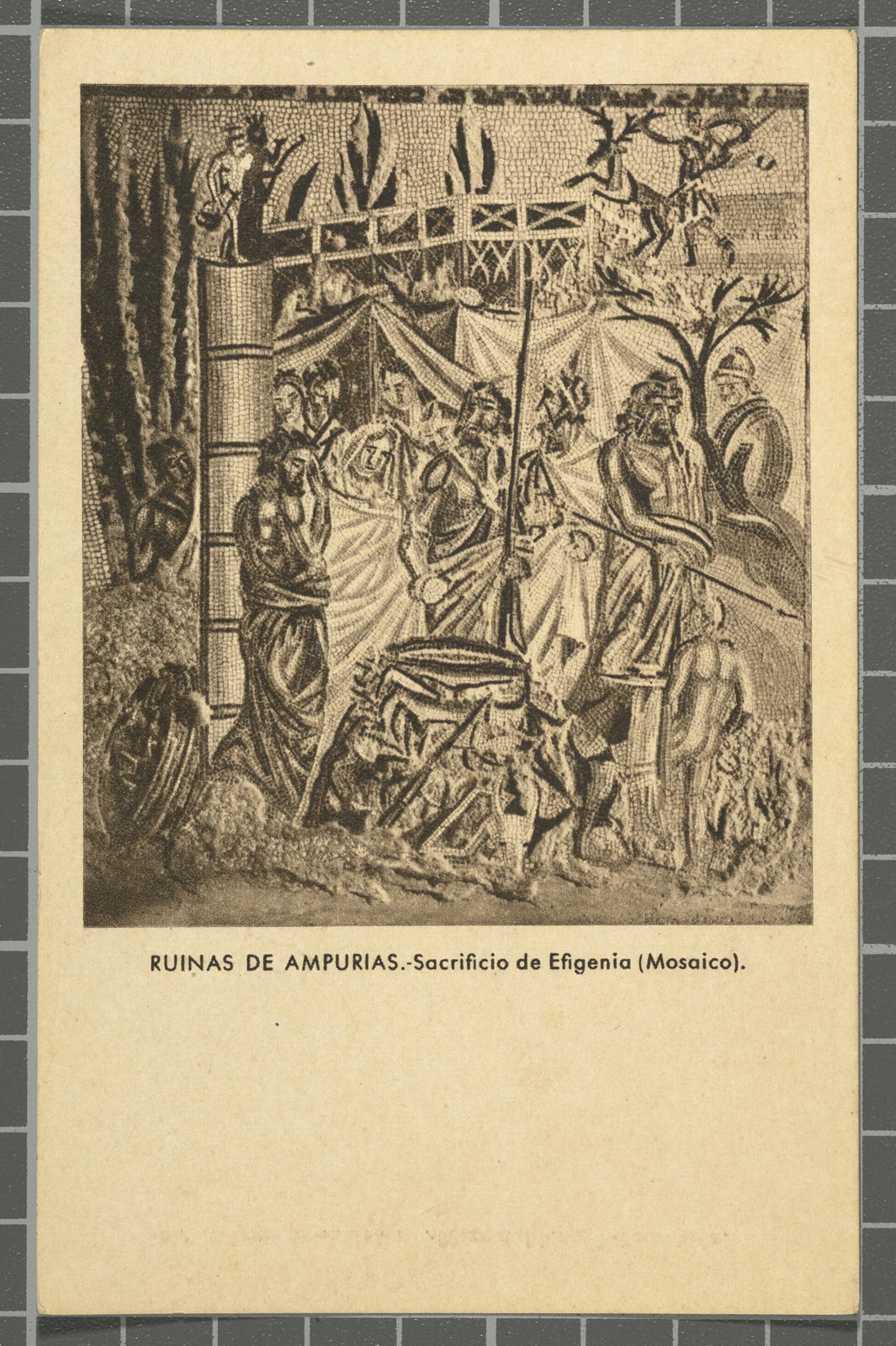 Desconegut, Ruinas de Ampurias.-Sacrificio de Efigenia (Mosaico)