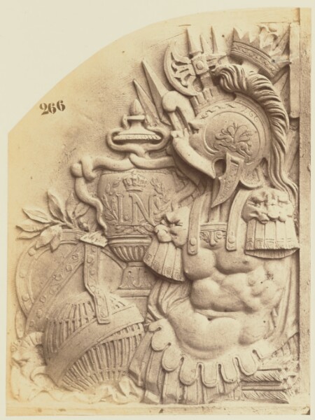 Édouard Baldus, [Trophy of Arms by Ambroise Choiselat, Decoration of the Louvre, Paris]