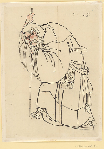 Katsushika Hokusai, Hermit with a Staff
