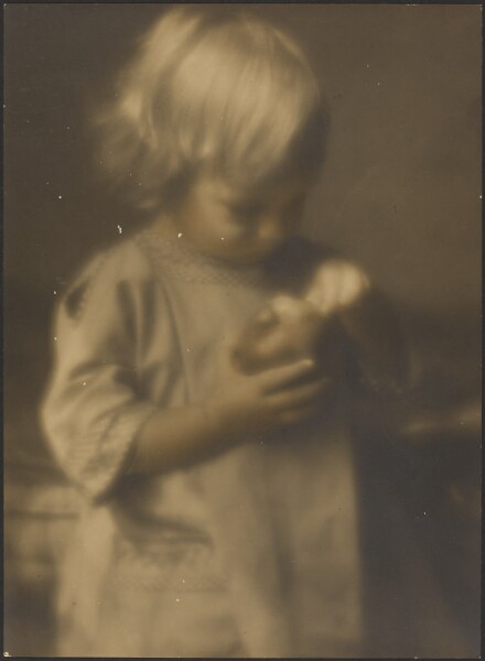 Louis Fleckenstein, [Portrait of a Child Holding Apple]
