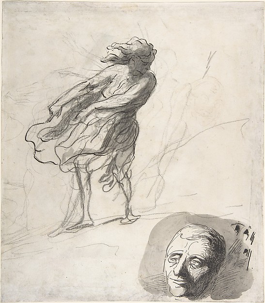 Honoré Daumier, Sheet of Studies with a Dancer
