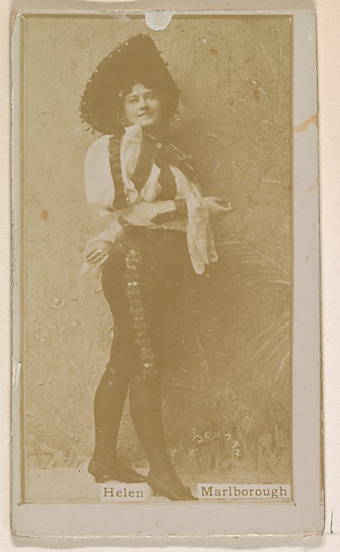 Kinney Brothers Tobacco Company, Miss Helen Marlborough, from the Actresses series (N245) issued by Kinney Brothers to promote Sweet Caporal Cigarettes