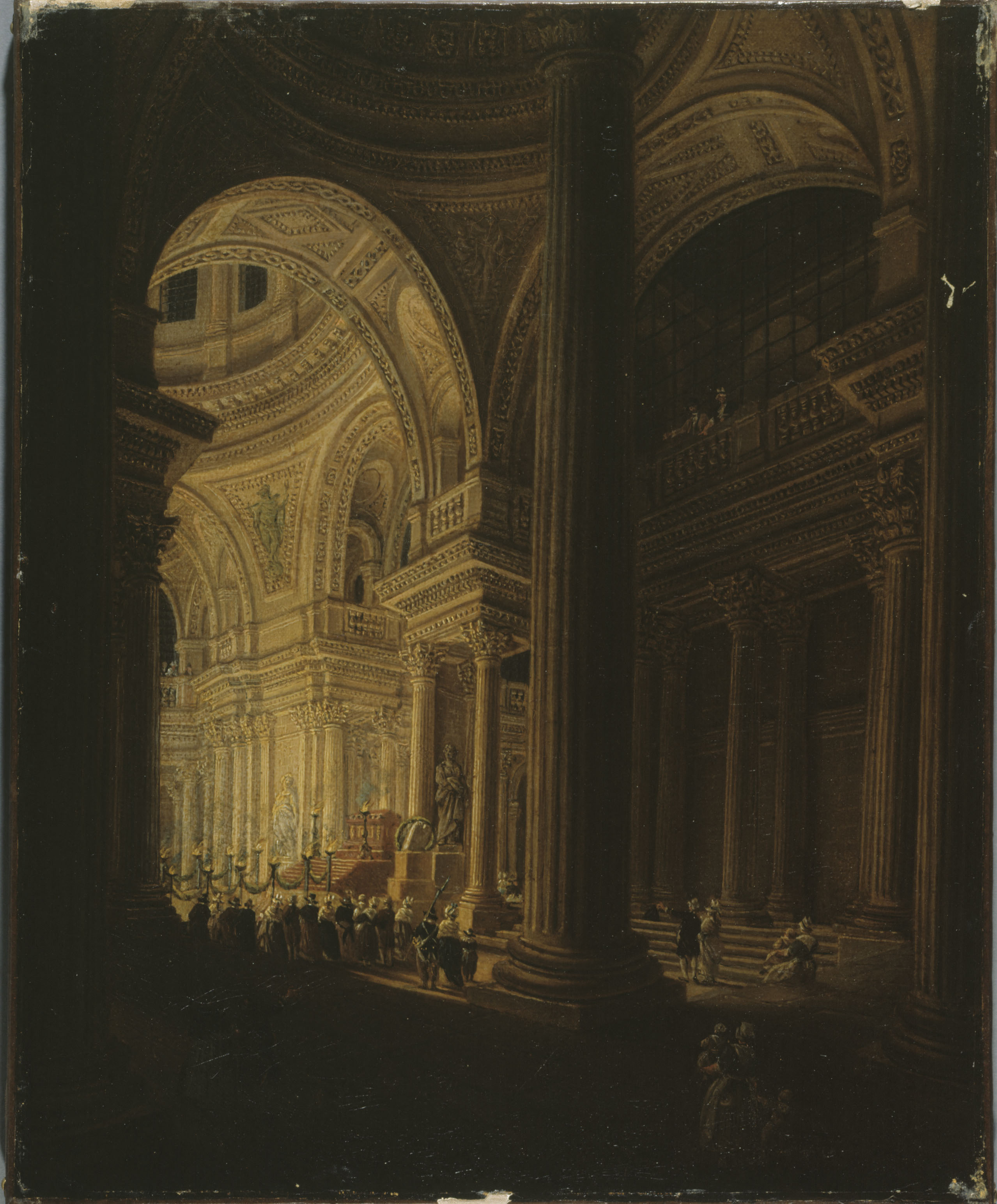 Pierre-Antoine Demachy, Le sarcophage de Jean-Jacques Rousseau, exposé au Panthéon (20 vendémiaire an III - 11 octobre 1794)