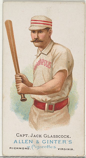 Allen & Ginter, Captain Jack Glasscock, Baseball Player, from World's Champions, Series 1 (N28) for Allen & Ginter Cigarettes