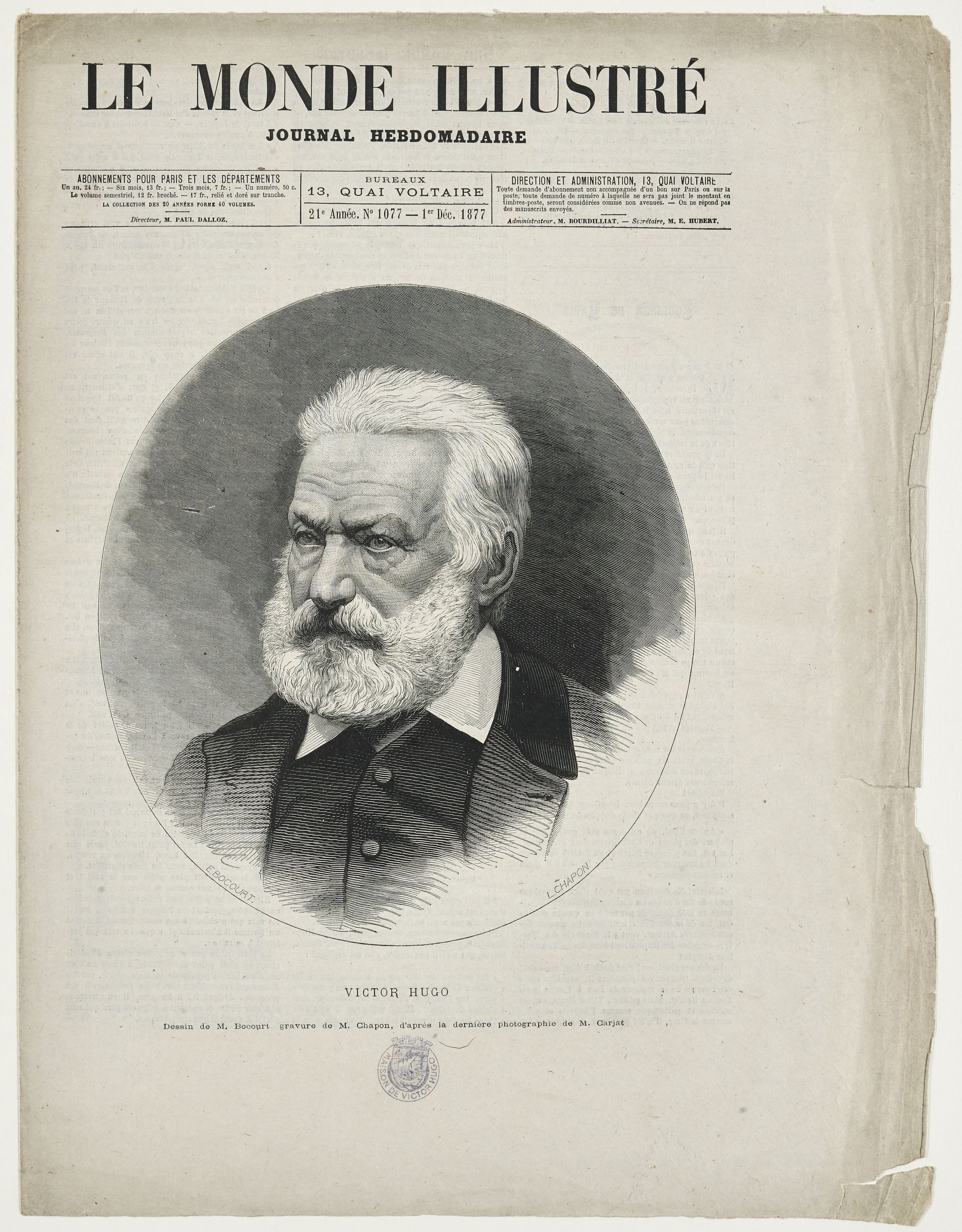 Léon-Louis Chapon, Le Monde Illustré, 21e année, N°1077, 1er décembre 1877