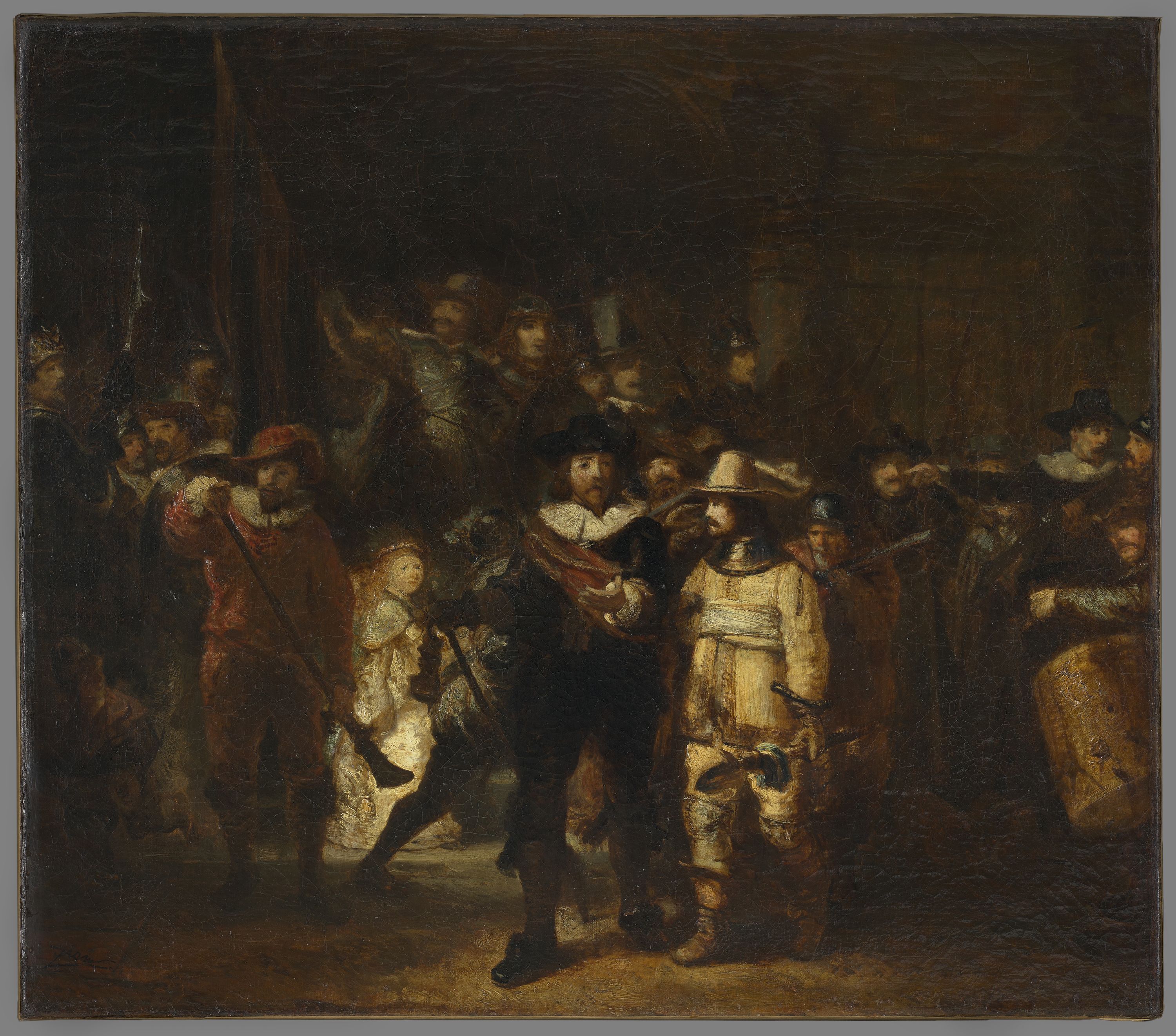 Félix Ziem, La Ronde de nuit, d'après Rembrandt