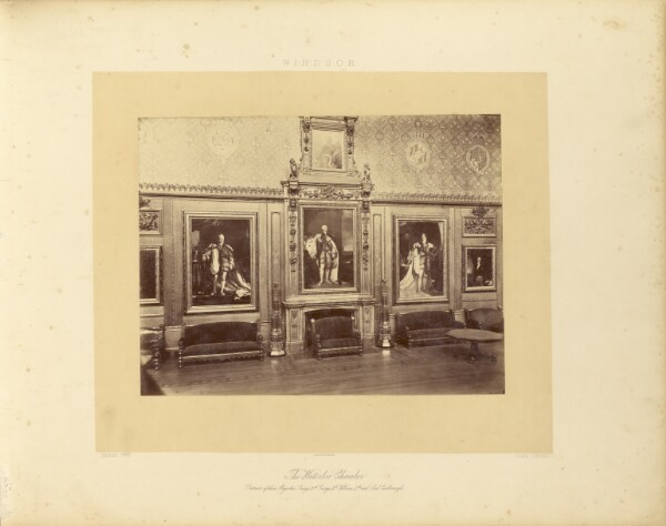André Adolphe-Eugène Disdéri, The Waterloo Chamber. Portraits of Their Majesties George III, George IV, William IV, and Lord Castlereagh