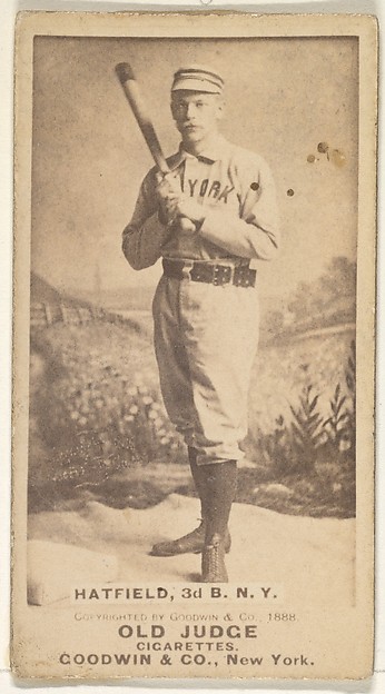 Goodwin & Company, Gil Hatfield, 3rd Base, New York, from the Old Judge series (N172) for Old Judge Cigarettes