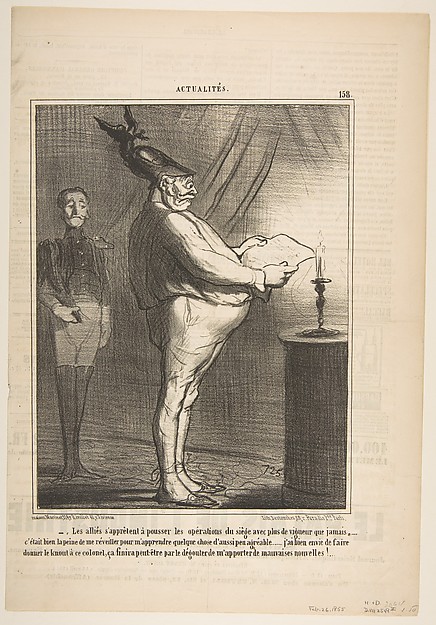 Honoré Daumier, Les allies s'apprètent à pousser les opérations du siège avec plus de vigueur que jamais…, from "Actualités"