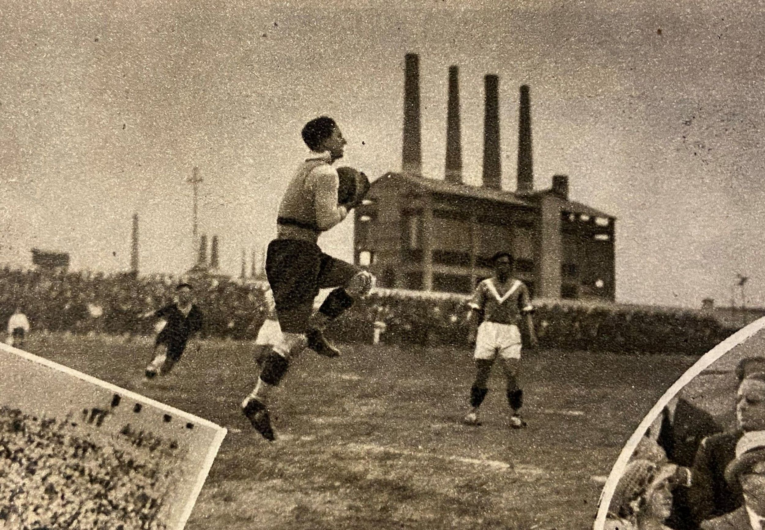 Unknown artist, Partita Casale-Brescia. Il goal segnato da Autelli per il Casale. Perucchetti raccoglie il pallone in rete