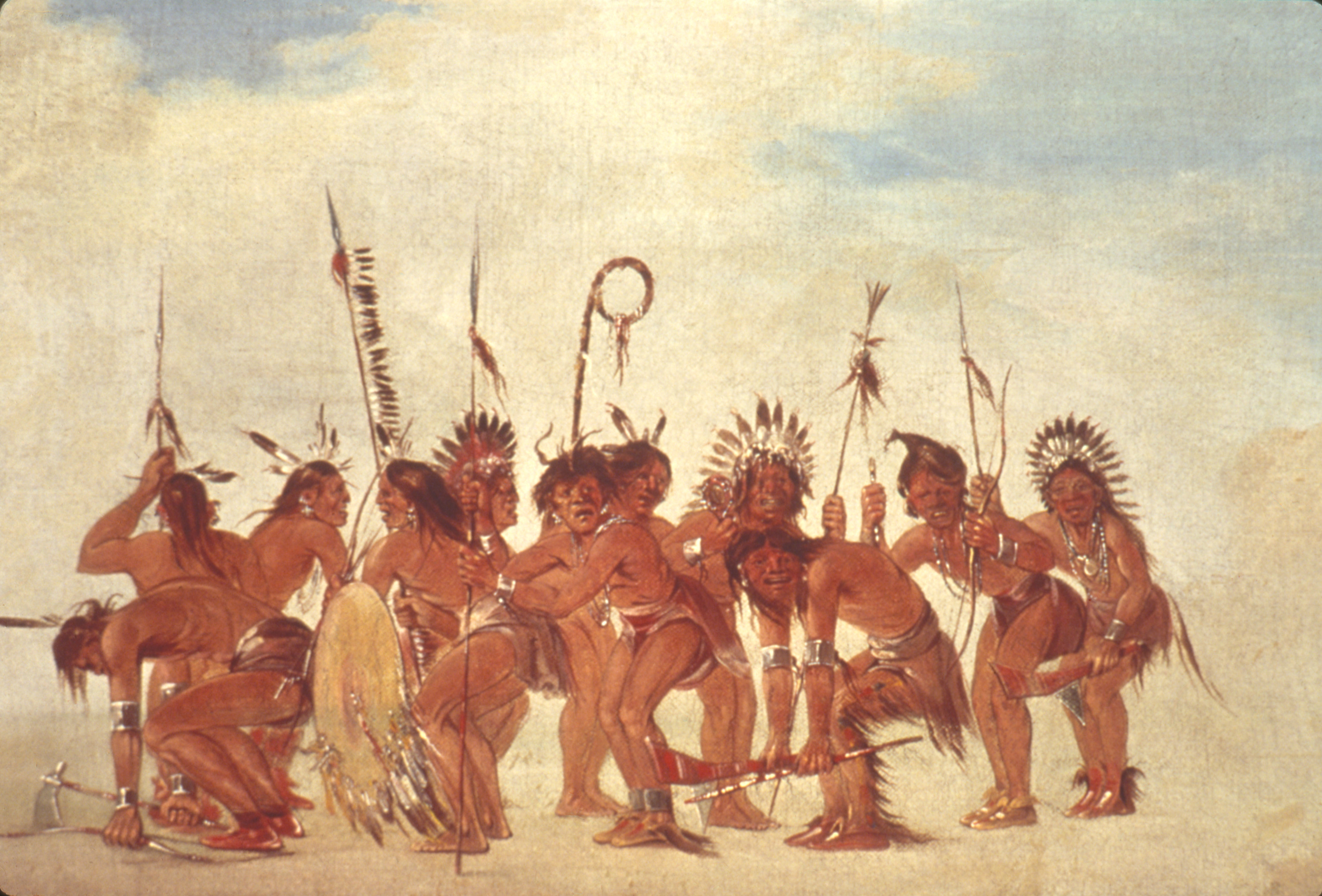 George Catlin, Braves' Dance at Fort Snelling
