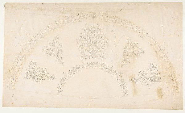 Anonymous, French, 19th century, Fan Design with Grotesques