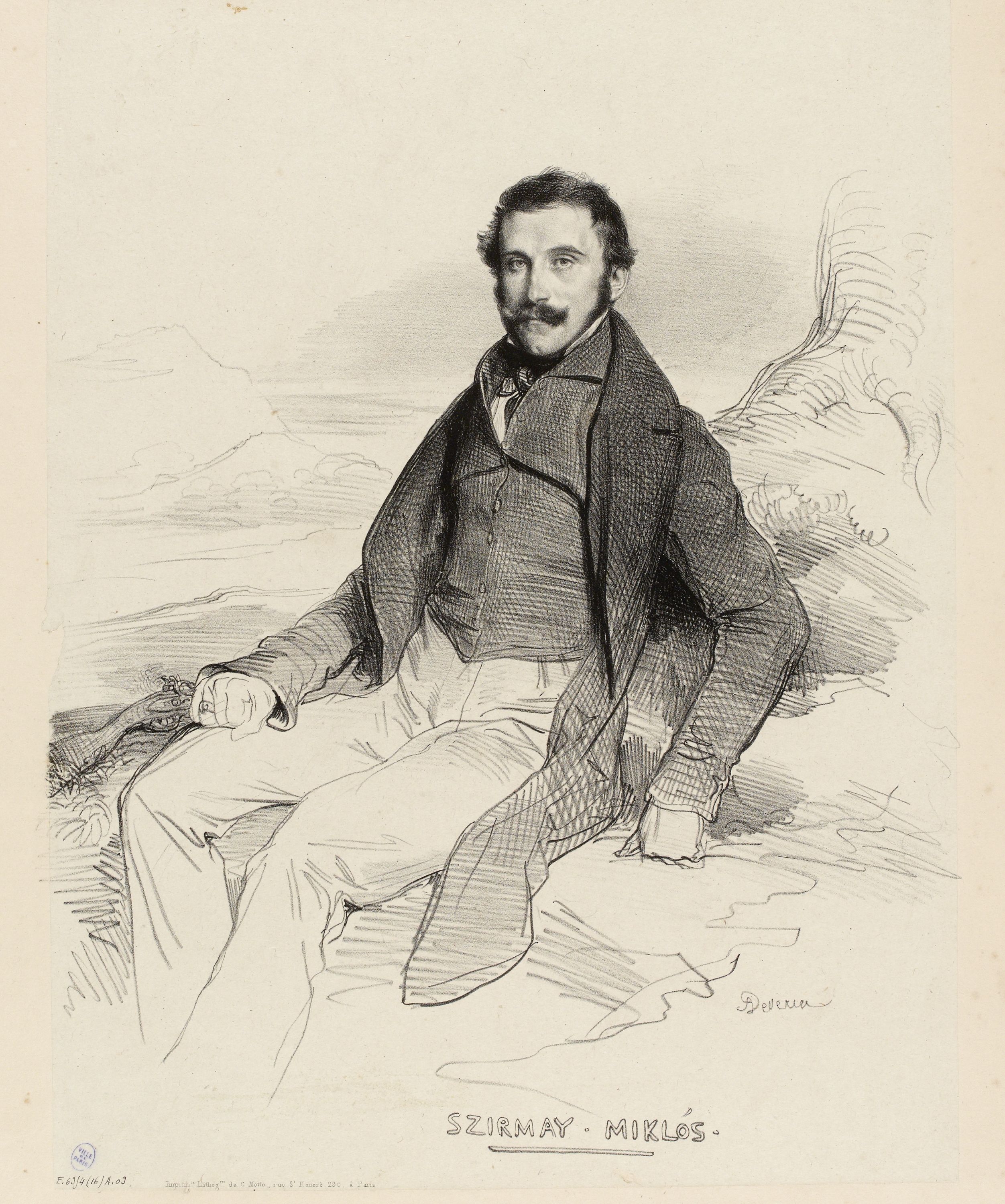 Achille Devéria, Portrait de Szirmay-Miklos, noble hongrois