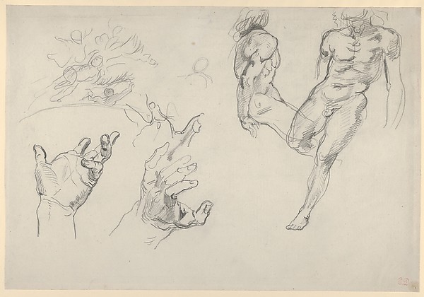 Eugène Delacroix, Studies of Hands and Figures for the Salon du Roi, Palais Bourbon